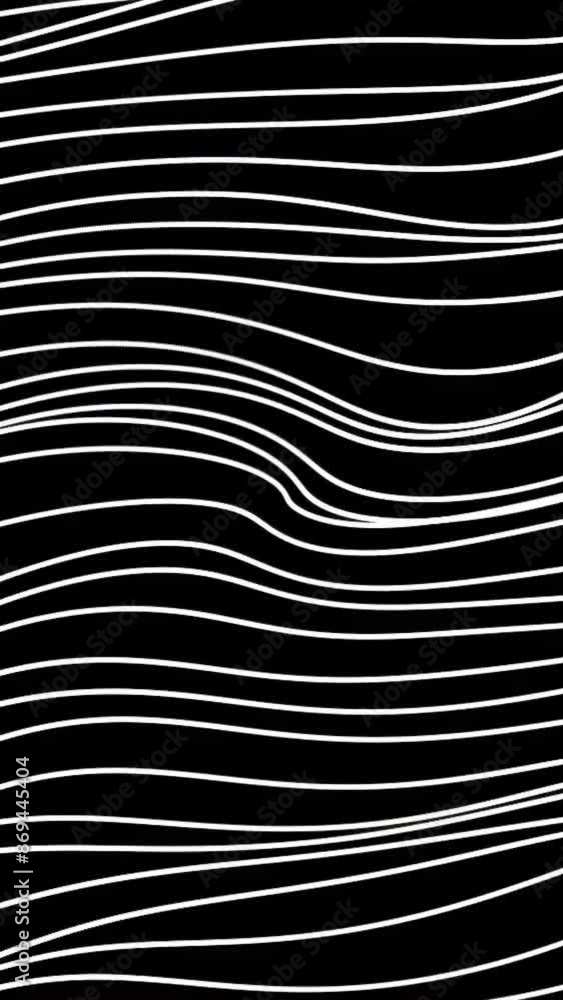 Poster lines move slowly in waves on black background. motion. thin lines move in waves. background of stre