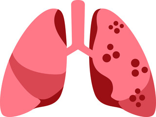 Flat Asthma Lungs Illustration
