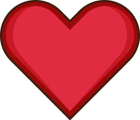 Flat Heart Cartoon Illustration