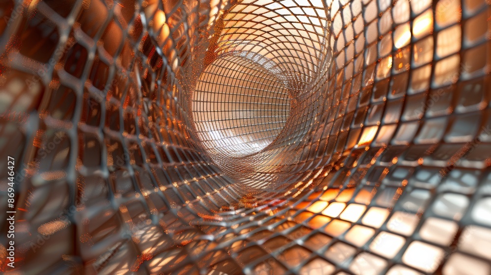 Poster photo of 3d abstract net concept. computer generated abstract background.
