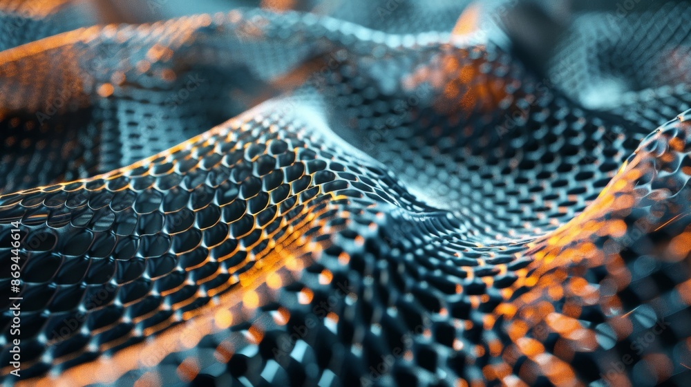 Poster photo of 3d abstract net concept. computer generated abstract background.