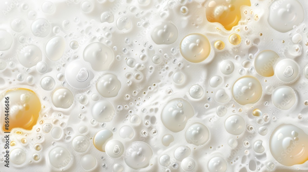 Poster in this realistic 3d modern illustration, beer foam is isolated on a transparent background with whi