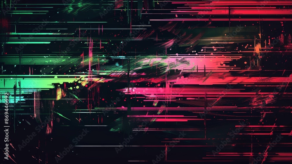 Poster digital noise effect television background. static pixel error overlay. abstract tape rewind hologra