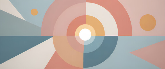 illustrazione con elementi geometrici a tema minimalista astratto contemporaneo