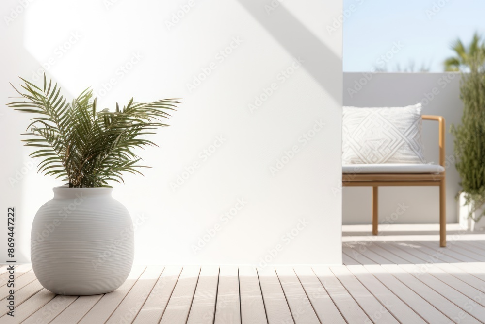 Sticker scandinavian interior design style of balcony architecture balcony plant.