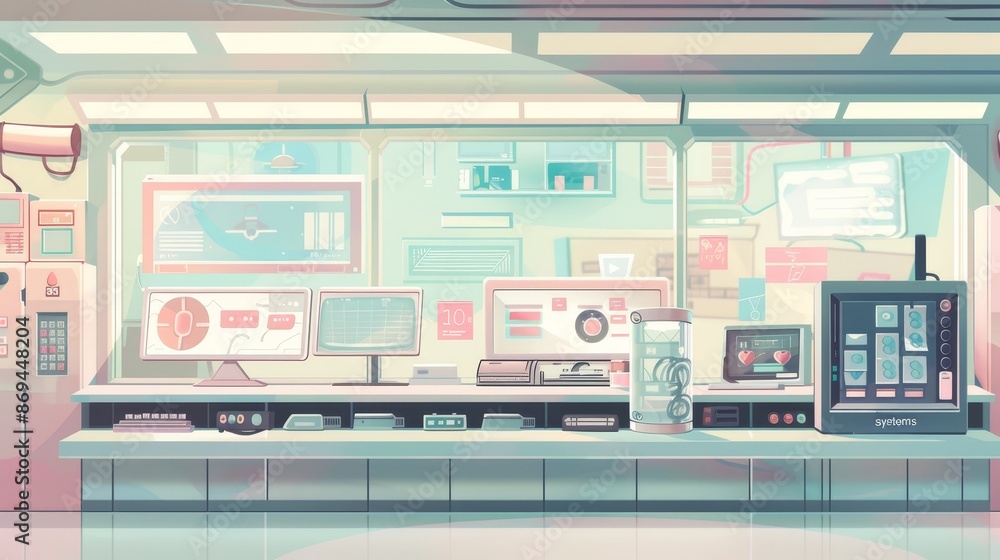 Poster desktop pc system elements in y2k style, modern cartoon set on pink background with windows, buttons