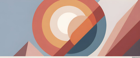 Obraz premium illustrazione con elementi geometrici a tema minimalista astratto contemporaneo