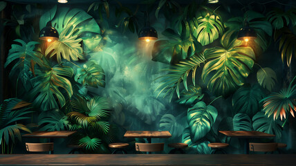 Wooden podium standing proudly amidst a lush tropical forest a symbol of natures podium