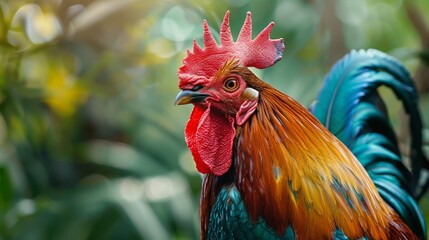 Close-up of a Vibrant Rooster