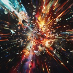 Glitchy Exploding Star Digital Art
