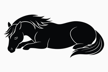 a captivating illustration of a horse sleeping.eps