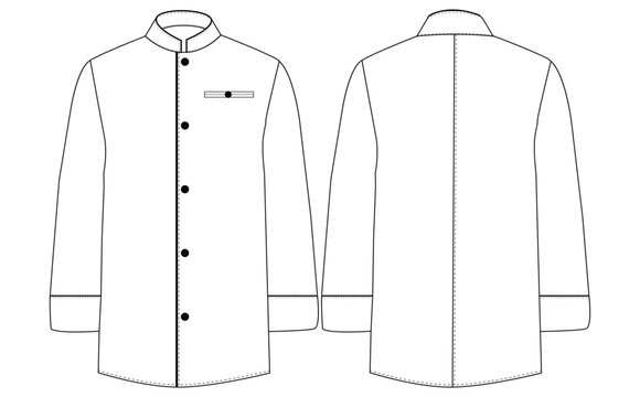 White chef jacket vector illustration. Cook uniform, shirt on white Versatex Chef Jacket 
