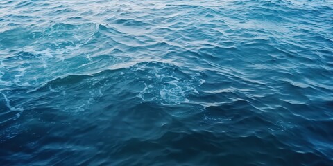 Fototapeta premium Blue Ocean Waves,A dark blue sea with ripples