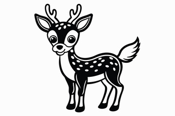 a simple cute little deer on white background.eps