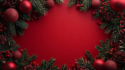 red christmas background with copy space