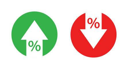 Arrow up and arrow down with percentage icon © ValGraphic