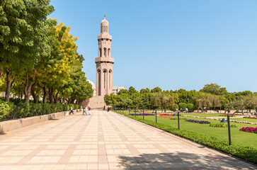 Obraz premium The Sultan Qaboos Grand Mosque in Muscat, Oman, Middle East