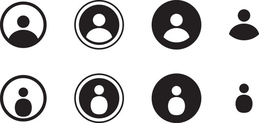 User profile vector set. illustration of user profile icons. black and white set of vectors.
