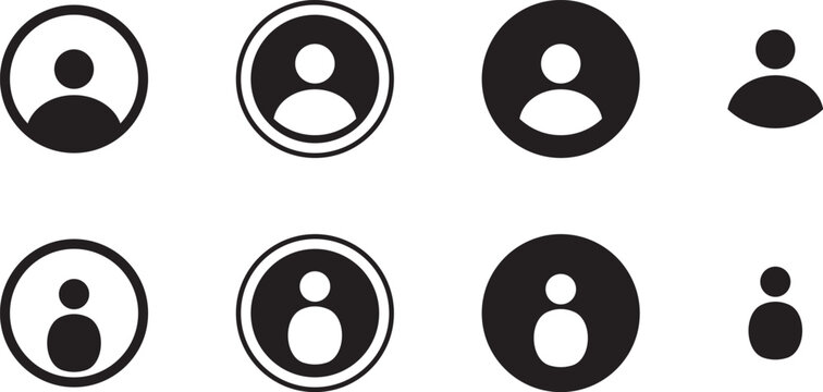 User profile vector set. illustration of user profile icons. black and white set of vectors.