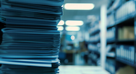  medical records, stack of medical records  vast collection of medical data being processed, ,health information management, medical records review, technology