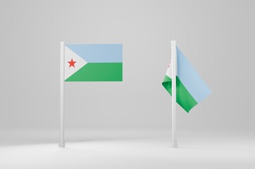 Djibouti Flag 3d Illustration Stock Image	