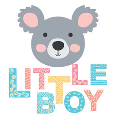 Cute face of an animal with lettering. Scandinavian style and pastel palette. baby posters, cards, clothes, childrens rooms