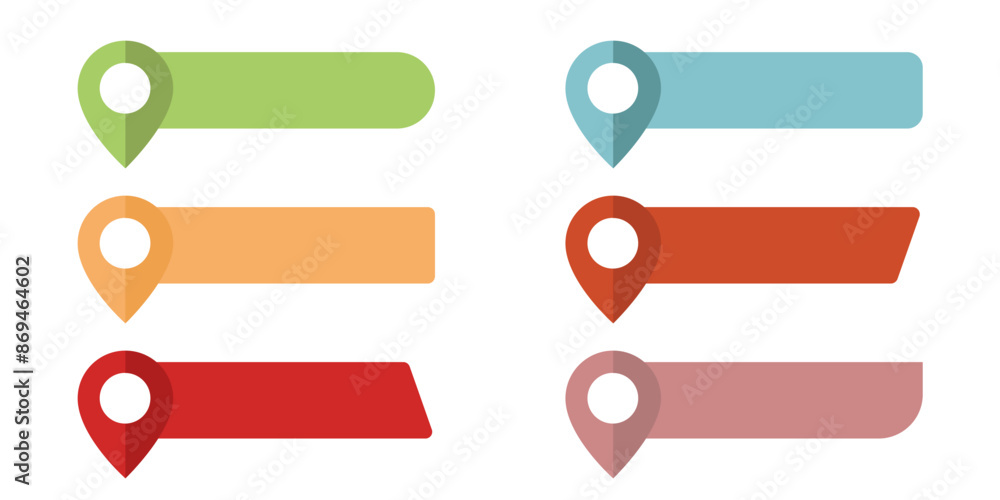 Fototapete map pointers icon set. location icons or geolocations. vector design element set. pointer icon pin o