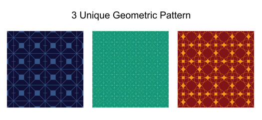 3 Pattern geometric designs bundle.