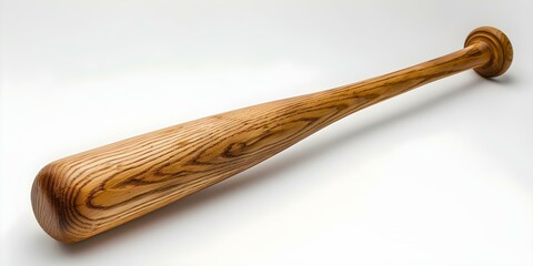 Baseball bat made of wood isolated on a white background. Concept Sports Equipment, Baseball Gear, Wooden Bat, White Background, Isolated Object