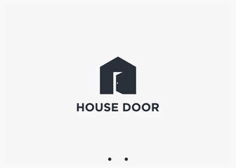 house door logo design vector silhouette illustration