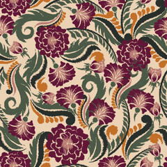 Ikat flower paisley embroidery, abstract floral motifs, embroidery floral motifs. designs for texture, fabric, clothing, wrapping, decoration, etc.