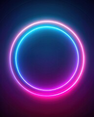 Obraz premium neon background circle pink blue and dark background