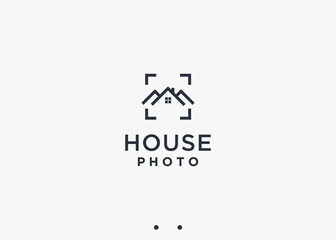 house photo logo design vector silhouette illustration
