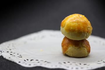 Homemade pineapple cakes or nastar Eid al-Fitr food isolated