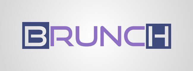 Parola BRUNCH  con sfondo colorato gradiente