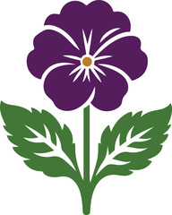 Violet, flower  silhouette like the logo vector