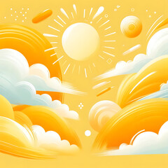 Fototapeta premium sunny yellow paint brushstroke background bright cheerful