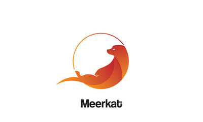 Meerkat vector logo design, Meerkat icon, isolated white background.