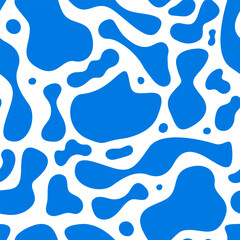 Seamless pattern with abstract silhouette organic shapes. Vector flat background in minimalist boho style. Wavy liquid distorted shapes