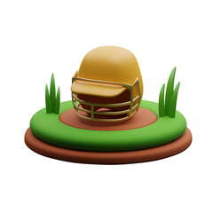Cricket helmet 3d illustration