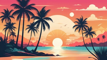 Obraz premium sunset on the beach