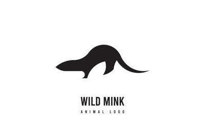Wild Mink Silhouette Vector logo, Mink icon