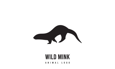 Wild Mink Silhouette Vector logo, Mink icon