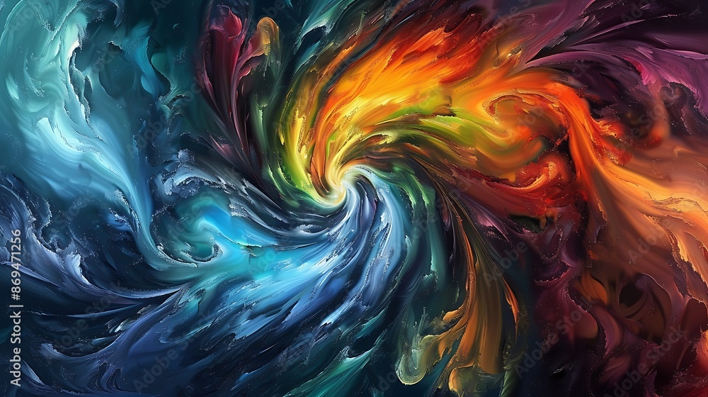 Aufkleber mesmerizing swirls of diverse colors intertwining to create a stunning visual feast.
