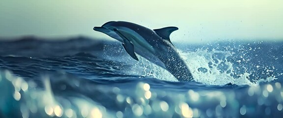 striped dolphin jumping outside the sea