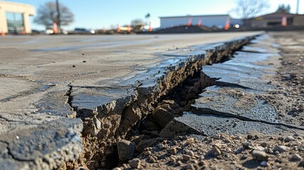 Fototapeta premium A guide on preventing future concrete cracks by addressing drainage issues and maintaining proper expansion joints.,