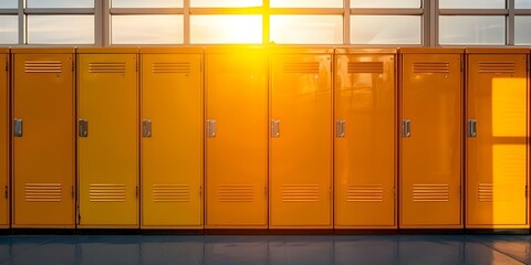 Capturing the vibrant school lockers in the early morning light before the start of classes. Concept School Lockers, Early Morning Light, Morning Routine, School Year, First Day of Classes
