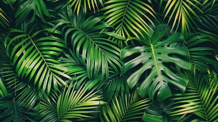 Tropical palm leaf pattern, summer vibes