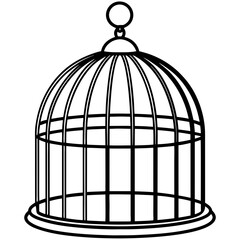 Silhouette of birdcage  vector  illustration 