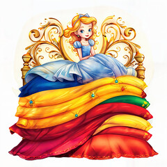 The Princess and the Pea, illustration for a fairy tale